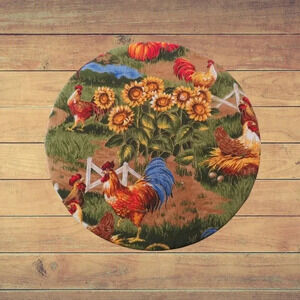 Kitchenaid Bowl Cover, Reversible Farm Pumpkins and Chickens Mixer Cover